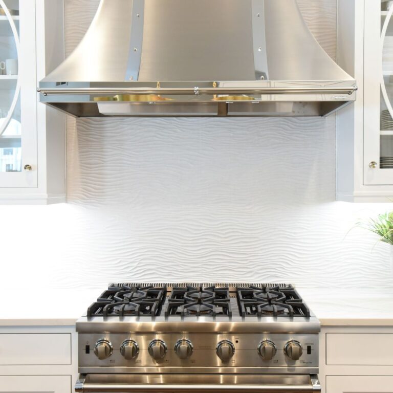 close up of stove and range hood in Johns Creek GA kitchen renovation