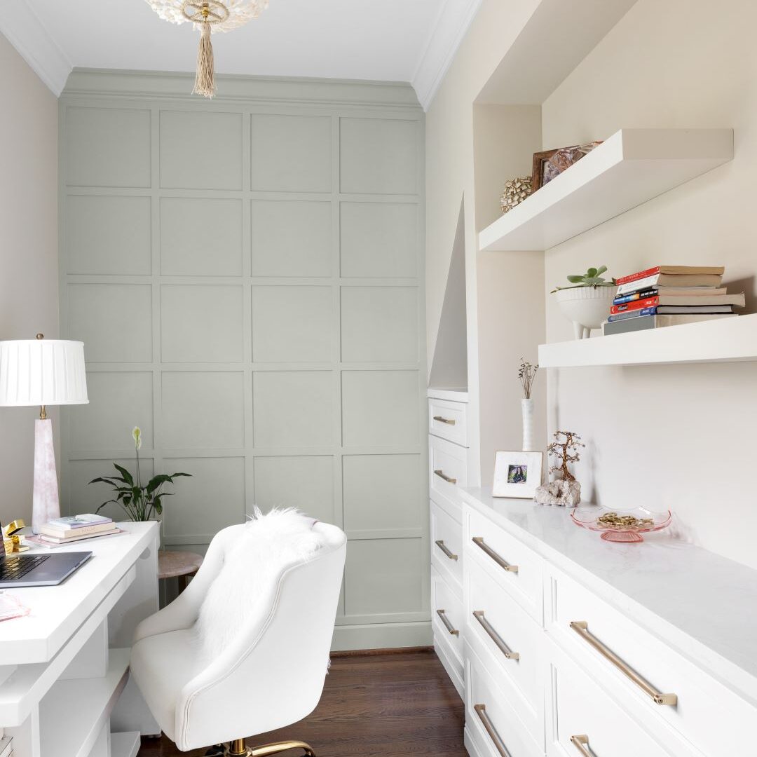 elegant home office renovation in Marietta GA in Atlanta Country Club with Schuon custom cabinetry
